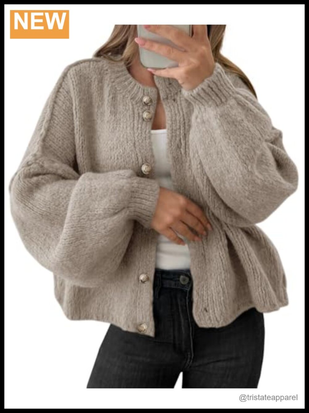 Women's Oversized Chunky Knit Cardigan Long Sleeve Button Up Sweater Coat